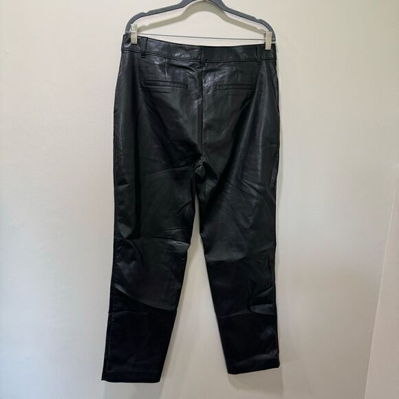 Aritzia Babaton Black Vegan Leather Pants sz 14 - Picture 5 of 6